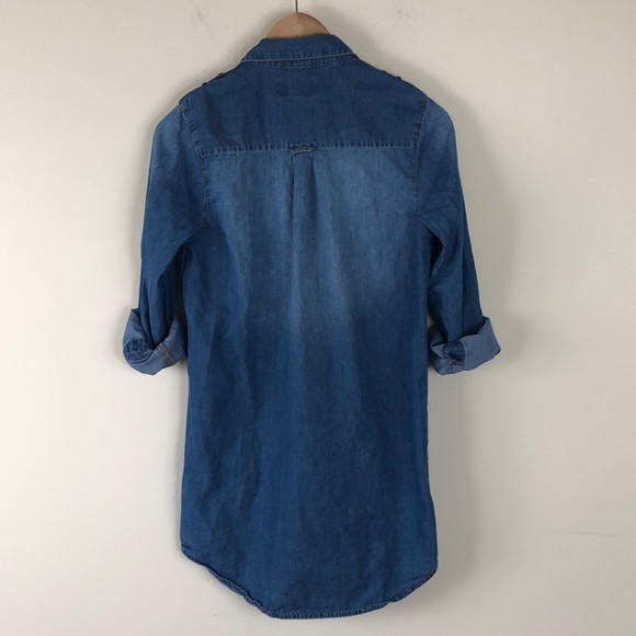 NWOT Blue Age Chambray Denim button down top - Picture 2 of 6